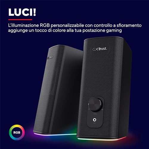 GXT 612 Cetic Cassa Bluetooth 2.0, Casse PC con Illuminazione LED RGB, 18W (10W RMS), 76% Plastica Riciclata, Alimentazione USB, Altoparlante Bluetooth per Computer, Portatile - Nero - Casse per PC - Immagine 4