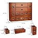 Apothecary Drawers Card Catalog Cabinet with 14 Drawers Wooden Card Catalog Wooden Storage Box for Desktop Organizer (Brown)