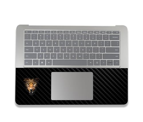 Image of MightySkins Carbon Fiber Skin Compatible With Microsoft Surface Laptop Studio 2 (2023) Full Wrap Kit - Leopard Face | Protective, Durable Textured Carbon Fiber Finish | Easy To Apply | Made in the USA