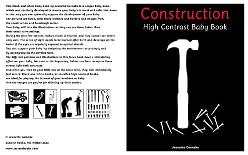 Construction High Contrast Baby Book: Black and White Pictures for 0-18 months (Black And White Baby Books) (English Edition) - Cornabe, Jeanetta