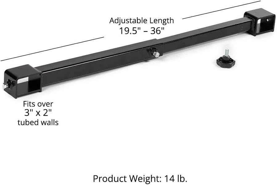Titan Attachments Light-Duty Stabilizer Spreader Bar for 3" x 2" Clamp-On Forks, 19.5-36 Adjustable Width, Fork Stabilizer for Tractor Skid Steer Bucket Attachment