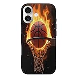 Aberturas de precisión: todos los botones están diseñados con precisión para presionar cómodamente. Esta funda con estampado de baloncesto No.55 es compatible con iPhone 17 tiene aberturas precisas para el altavoz, la cámara y los puertos de carga que son suaves de usar, sin obstrucciones al tacto y no corta la función de carga inalámbrica