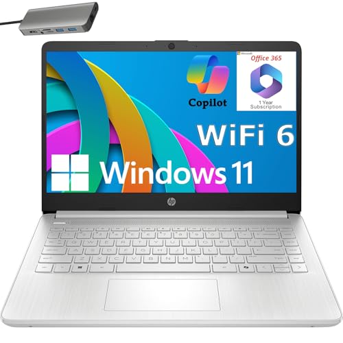 HP 14" Laptop, 1 Year Office 365&AI-Copilot, Intel Processor N150...