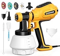 Farbsprühsystem Wandfarbe, Kroosim Update 700W HVLP Elektrisches Lackierpistole mit 4 Düsen und 3 Sprühmuster, 1200ML Verstellbarem Farbfluss Farbsprühgerät für Zäune, Schränke, Decken, Möbel