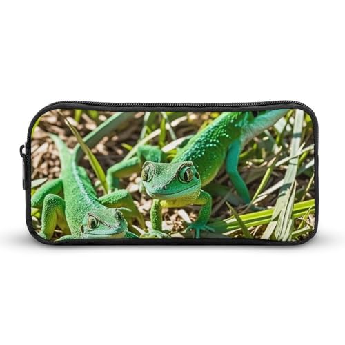 LHDGSJE Gecko Hagedissen Etui Lichtgewicht Potlood Tas Pen Pouch Grote Capaciteit Kantoorbenodigdheden Organizer, Wit, 22*12*5cm, Etui