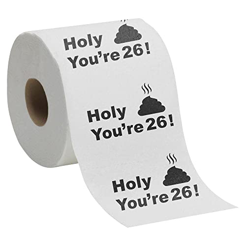 26th Birthday Decorations Toilet Paper for Men & Women - Funny Design Novelty Great Hilarious Gag Gift - Eco-Friendly, Ultra Soft & Comfortable - Perfect for Birthday Christmas & Party Supplies