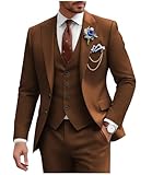 SPTALLFITJSV Brown Suits for Men Regular Fit Brown Pant Suit Set for Wedding Groomsmen Suits for...