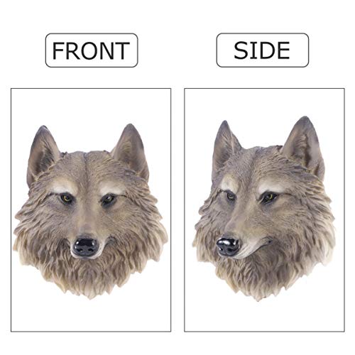 Vosarea Resin Wolf Head Wall Statue Realistic Animals Head Wall Hanging Sculpture Farmhouse Wall Decoration Ornament #TOP3