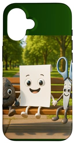 ファンタジーロックペーパーはさみ スマホケース iPhone 16 用