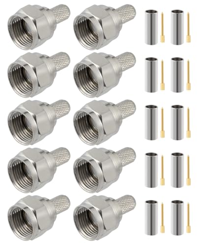 Conectores RF tipo F macho coaxiales x10 miniatura 2