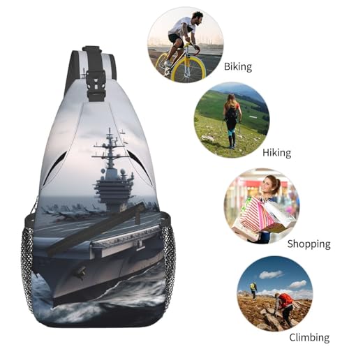 Mochila tipo sling Crossbody negra para exteriores miniatura 5