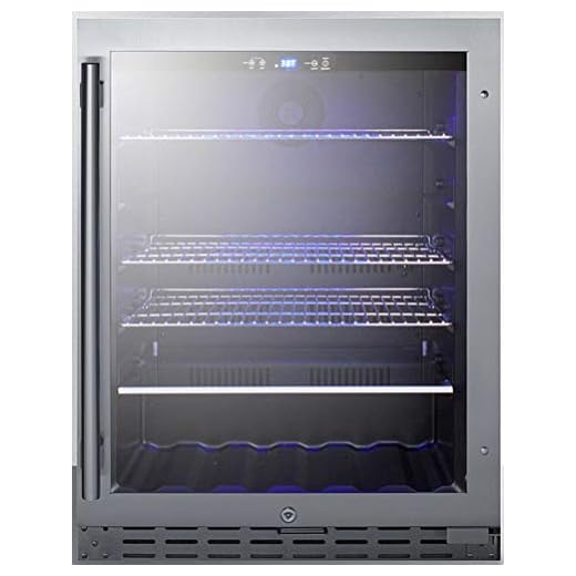 Summit Appliance 24" Wide Built-in Beverage Cooler, ADA Compliant, Grey/Clear