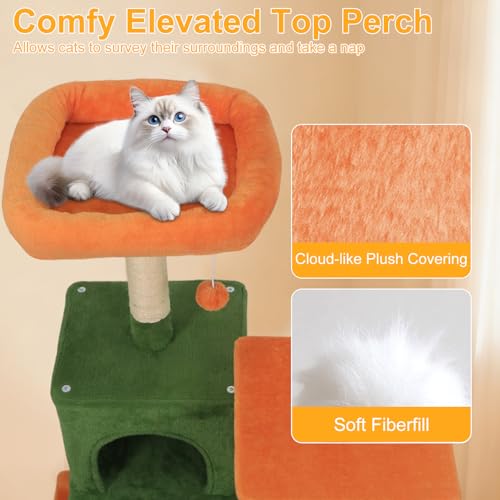 Torre para gatos interior 58 pulg con colchoneta y rascador miniatura 4