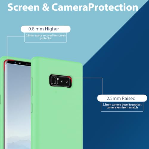 Image of LIRAMARK Liquid Silicone Soft Back Cover Case for Samsung Galaxy Note 8 (Mint Green)