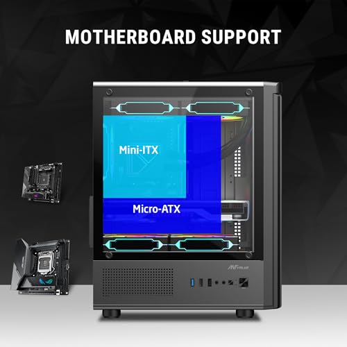 Image of Ant Value VM45 Mid-Tower Computer Case /Gaming Cabinet - Black | Support M-ATX, ITX | Pre-Installed 4 Fans