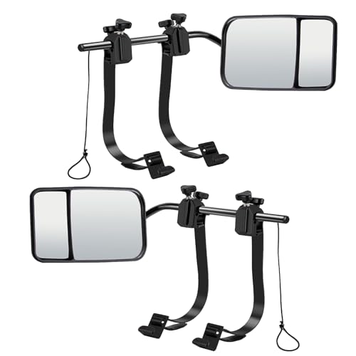 Espejos Para Remolque, 2 Piezas Espejos Retrovisores Abatibles Para Pickups, Lentes Convexas Giratorias Para Furgonetas SUV Caravanas Camiones Remolques Barcos