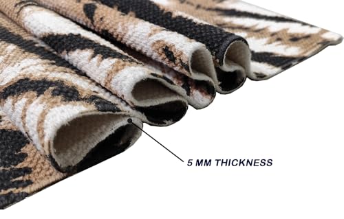 Image of SAGON 2x5 Ft Printed Runner Carpet - Cotton Bedside Rug for Bedroom & Living Room (Tiger Print)
