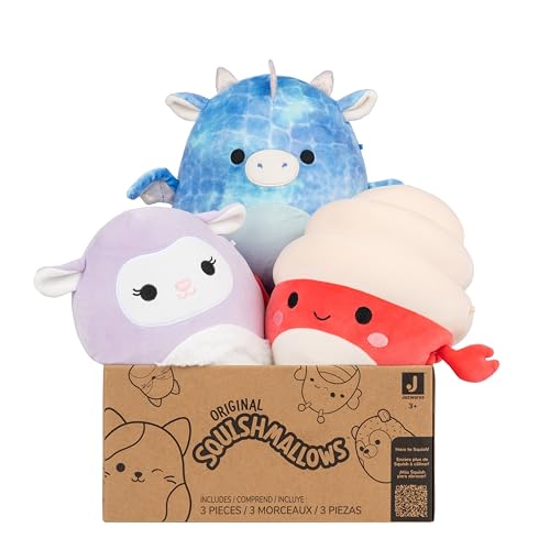 Squishmallows Original Mystery 3-Pack (8-Inch) – Official Jazwares Plush (Medium-Sized)