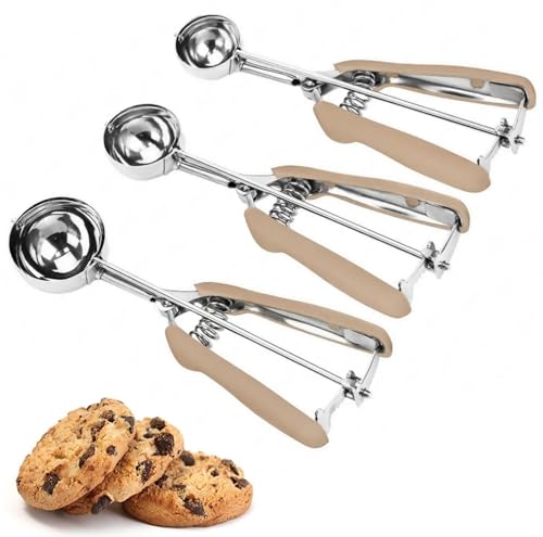 Cookie Scoop Set, 3Pcs Ice Cream Scoop, Cookie Scoops for Baking Set of 3