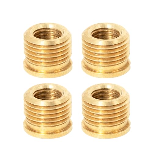 Image of 4 Pcs Brass Lamp Finials Adapter - 1 /8 IP (3 /8 inch) to 1 /4-27 Thread Reducer, 10mm Polished Decorative Top Cap for Table & Floor Lamps, Copper Tone Finish (0.39 inchx0.31 inch)