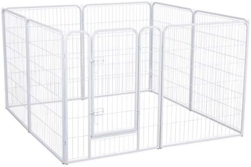 Yaheetech 40-inch 24 Panels Metal Pet Dog Pen Foldable Exercise Fence Barrier Playpen Kennel w/Door for Puppy Cat, Outdoor & Indoor,White
