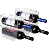 Riblind ワインラック 冷蔵庫 ボトルストッカー 4個セット ボトルホルダー 積み重ね式 ペットボトル 収納 水筒 収納 ワインスタンド 省スペース PET製 水洗い可