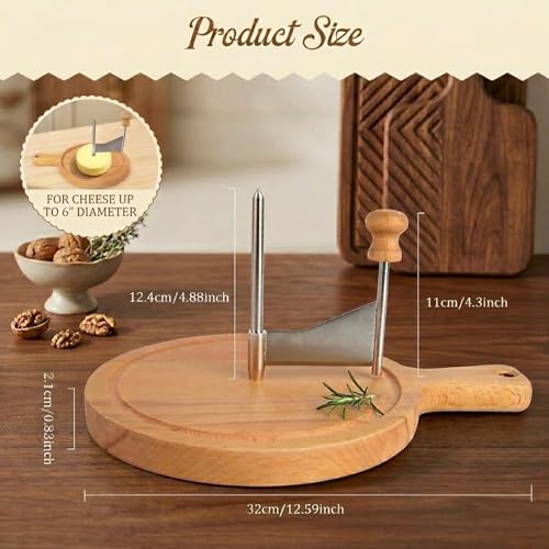 Cheese Curler and Shaver Compatible with Tête de Moine, Professional Stainless Steel Scraper with Durable Wood Base, Manual Flower Maker for Charcuterie Boards