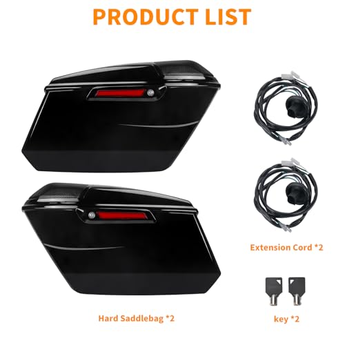 Alforjas duras para Harley CVO 2023-2025 Touring 2024-2025 con cierres de bloqueo negros y reflectores rojos miniatura 6
