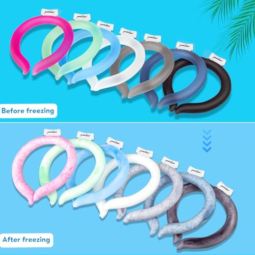 Image of 2PCS Neck CoolingTube, Reusable Ice Coolers Wearable Body CoolingProducts, Neck Coolers for HotWeather (Navy Blue)