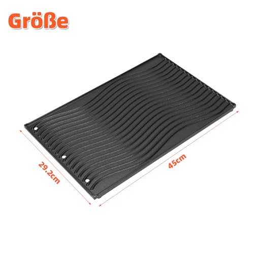 GFTIME 45x29.2cm Hochwertige Gusseisen Grillplatte für Napoleon Rogue 425 525 625, Freestyle, Gussplatte für rösle videro G3-s,Grillplatten für Enders Uniq 3 ik Cruster,für Weber Spirit E/S 310 320