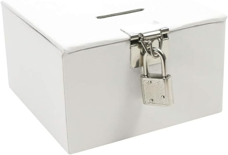 Maildor GB022O - One Treasure box with padlock and 2 keys - White range - Dimensions: 10.5 x 10.5 x 6 cm - Children's Creative and Leisure Activity - DIY