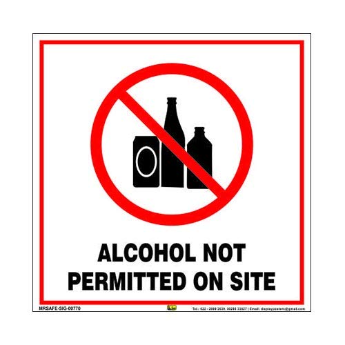 Mr. Safe Alcohol Hot Permitted On Site Sign PVC Sticker 8 inch X 8