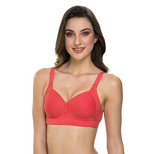 Image of Tweens Lite Wite - Minimiser Medium Padded Cotton Lycra Bra (Plus Size) - Triple Hook - Full Coverage - Wirefree - Seamless T-Shirt Bra