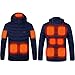 Dasongff Manteaux à Capuche Hiver Hommes Chargement USB Gilet Chauffage Abdominal Arrière Chauffant au Chaud Veste de Moto Imperméables Veste Chauffante Homme （sans Batterie）
