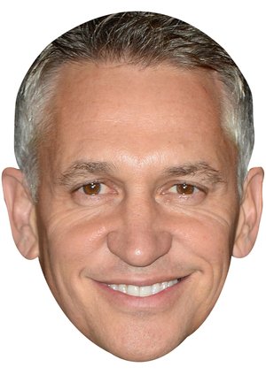 FoxyPrinting GARY LINEKER Party Face Fancy Dress JB - Footballer Fancy Dress Cardboard Celebrity Cardboard Party Face Mask Fancy Dress