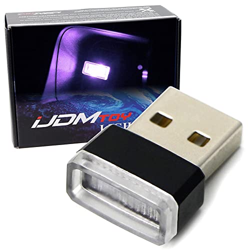 iJDMTOY Purple Magenta USB Plug-in Miniature/Nano LED Car Interior Ambient Accent Lighting Kit