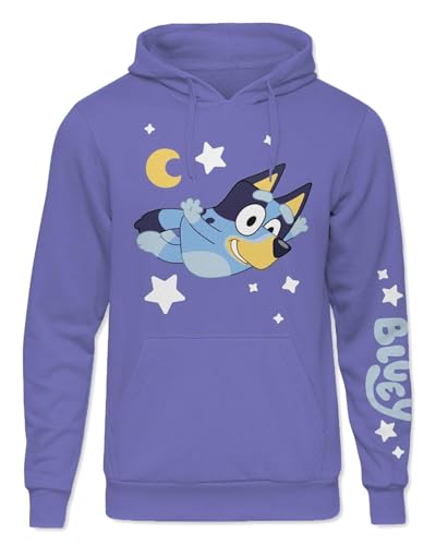 Seven Times Six Bluey Hoodie Mens Moon And Stars Long Sleeve Graphic Print Pullover