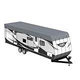 RV Roof Cover - Heavy Duty Waterproof RV Roof Protection Cover, Top Cover for Class A/B/C 5th Travel Trailer, Camper, Motorhome, All Season Sun Rain Snow Protection