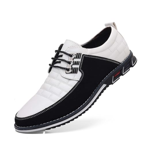 Image of Mens Dress Shoes Casual Business Oxford Derby Orthopedic Leather Shoes Simple Lace-up Walk Loafers Flats Shoes for Men