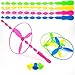 Sepco 40 Pcs Large Flying Helicopter Toy Flying Disc Plastic Propeller Spinner Bamboo Dragonfly Flyer Saucers with Launchers Kids Party Favors Gifts