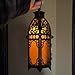 NEEDOMO 12.8'' Moroccan Lanterns Decorative Indoor & Outdoor, Vintage Christmas Candle Holder, Metal Lanterns Decorative, Table, Patio, Porch, Shelf, Christmas Spring Halloween Home Decor (Amber)