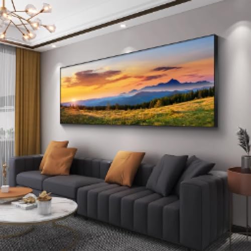 Impression sur toile de luxe paysage lever du soleil affiche haut de gamme 60x180 cm