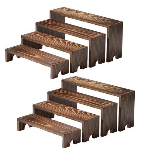NUEAYMS 2. Estanterías De Madera Varios Niveles para Figuras Anime 8 Estantes Decorativos Almacenamiento Escritorio Y Decoración del Hogar Estante Escritorio Varios Niveles