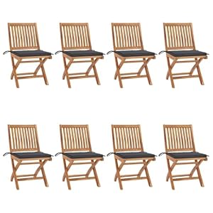 Generisch Generisch Klappbare Gartenstühle mit Kissen 8 STK. Massivholz Teak,Möbel,Gartenmöbel,Gartensitzmöbel,Gartenstühle,63.28KG,3072861 Generisch Generisch Klappbare Gartenstühle mit Kissen 8 STK. Massivholz Teak,Möbel,Gartenmöbel,Gartensitzmöbel,Gartenstühle,63.28KG,3072861