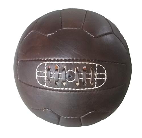 FNine Vintage 1966 Retro Leather Football - Dark Brown (Dark Brown, 5)