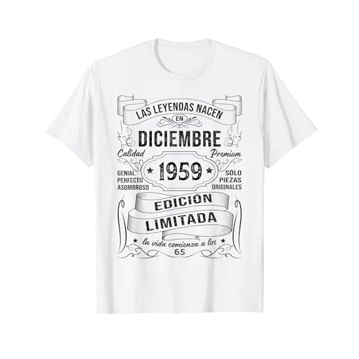 65 Años Cumpleaños Hombre Las Leyendas Nacen Diciembre 1959 Camiseta