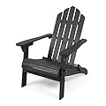 Christopher Knight Home Cara Outdoor Foldable Acacia Wood Adirondack Chair, Dark Gray Finish