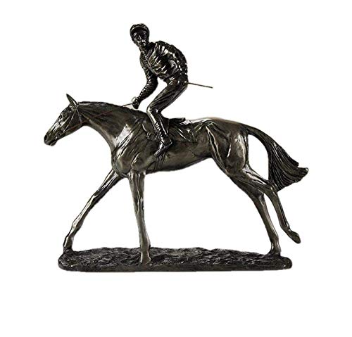 Sculpture de cheval cavalier, ornement d'artisanat d'art et trophée sportif
