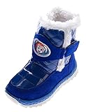  Magnus Stiefel Kinder Fellrand Klettverschluss Winter Schuhe Warmfutter Blau Glanz Gr. 25