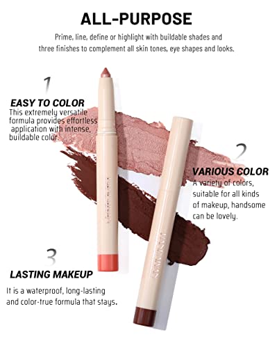 Bestland 12 Pcs Cream Eyeshadow Stick Set Matte Shimmer Rainbow Earth Colors Highly Pigmented Long Lasting Waterproof Eye Shadow Stick Eye Liner Makeup With Pencil Sharpener (Set B) #TOP4